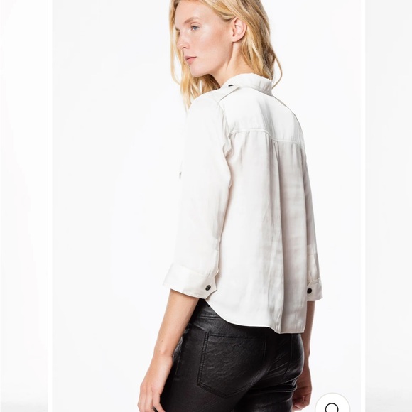 ZADIG & VOLTAIRE - Toast Satin Judo Button-Up Shirt - Picture 2 of 15